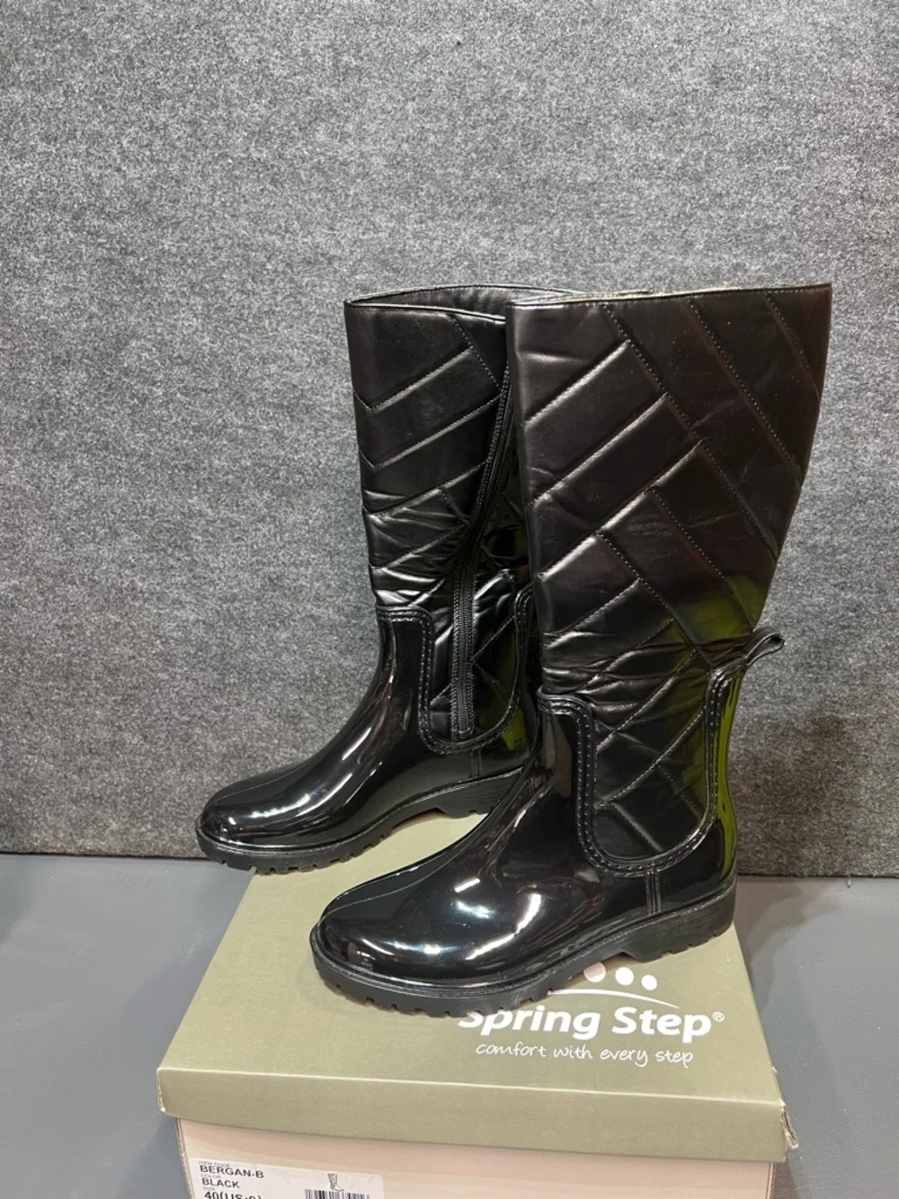 Spring Step Maiza Waterproof Quilted Rain Boots Women’s Size 9